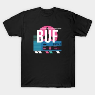 Buffalo (BUF) Airport // Sunset Baggage Tag T-Shirt